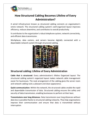 how structured cabling becomes lifeline of every