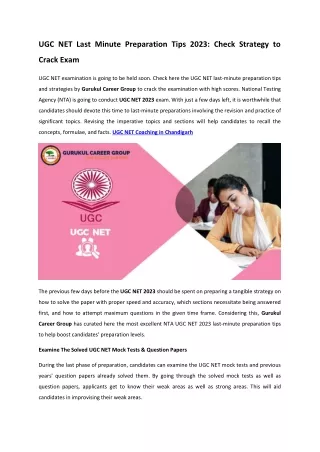 ugc net last minute preparation tips 2023 check