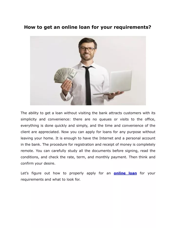 how to get an online loan for your requirements