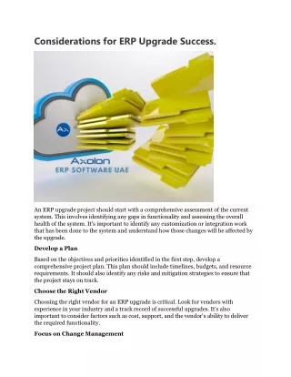 considerations for erp upgrade success