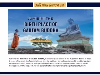 Lumbini the Birth Place of Gautam Buddha