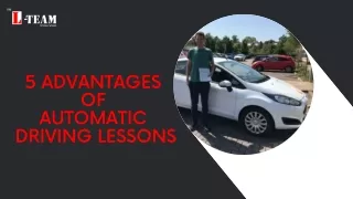 5 Advantages of Automatic Driving Lessons