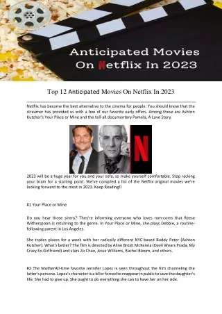 Top 12 Anticipated Movies On Netflix In 2023