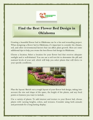 Find the Best Flower Bed Design in Oklahoma