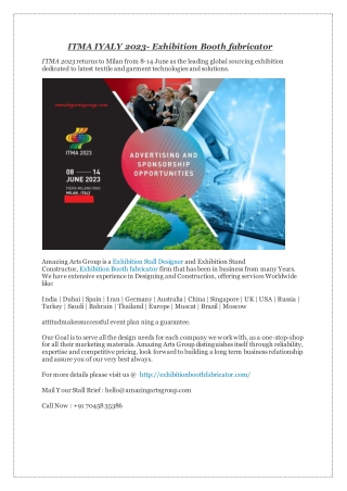 itma iyaly 2023 exhibition booth fabricator