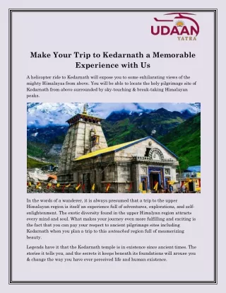 Kedarnath Temple Visit by Helicopter