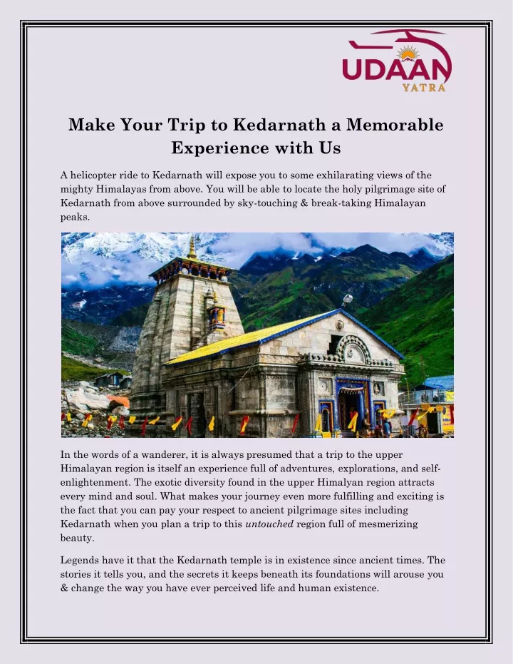 PPT - Kedarnath Temple Visit by Helicopter PowerPoint Presentation ...