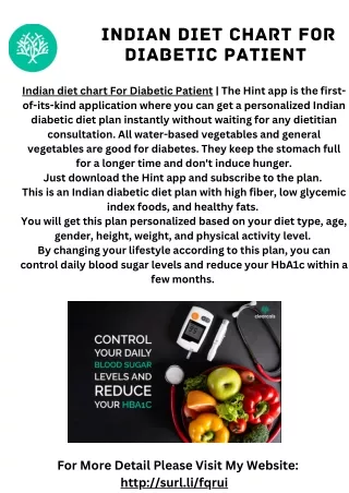 Indian diet chart For Diabetic Patient