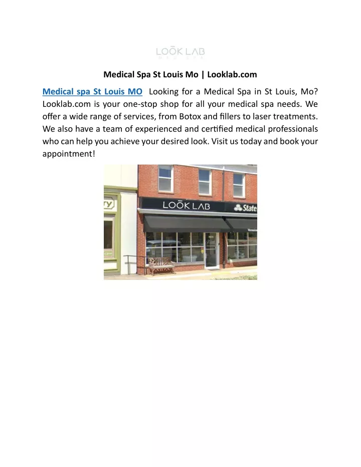 medical spa st louis mo looklab com