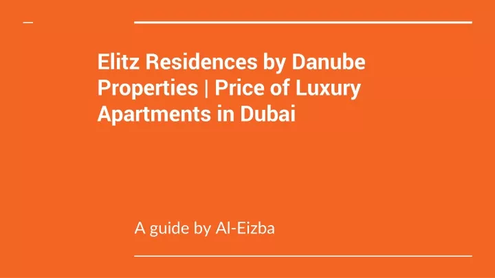 elitz residences by danube properties price of luxury apartments in dubai