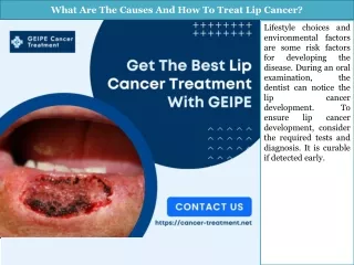 What Are The Causes And How To Treat Lip Cancer?