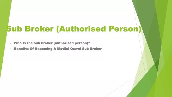 sub broker authorised person