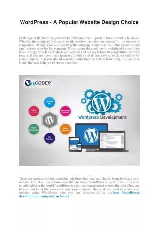 WordPress - A Popular Website Design Choice