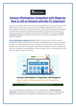 amazon marketplace integration with magento