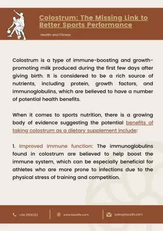 Colostrum The Missing Link to Better Sports Performance