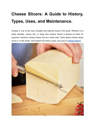 cheese slicers a guide to history