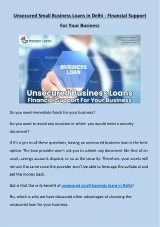 Unsecured Small Business Loans in Delhi - Financial Support For Your Business (1)
