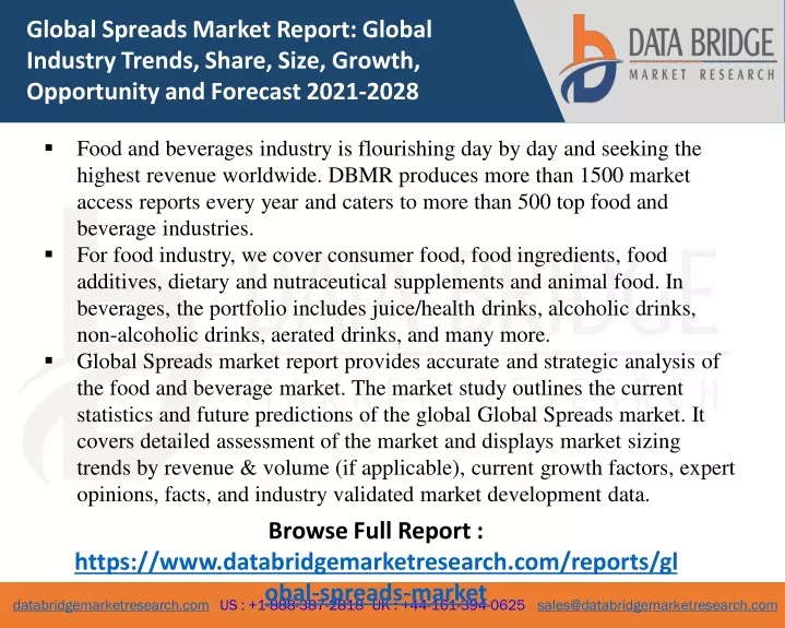 global spreads market report global industry