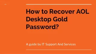 Tips To Recover AOL Desktop Gold Password
