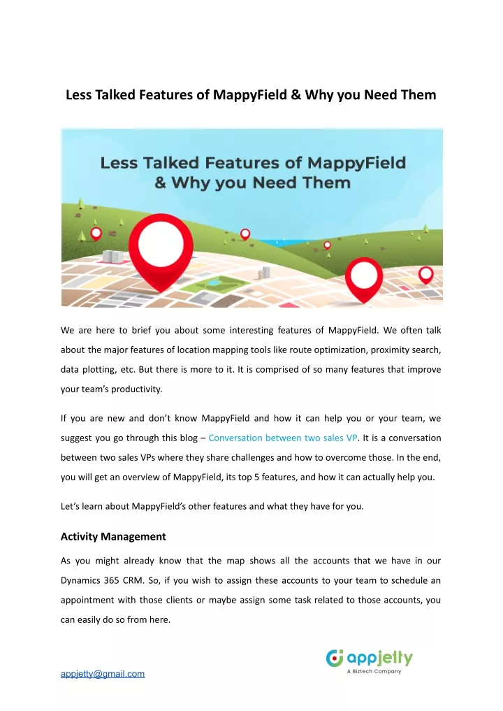 less talked features of mappyfield why you need