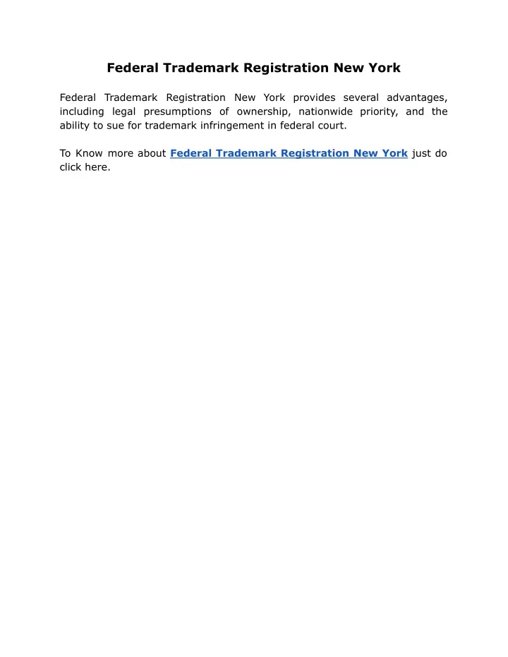 federal trademark registration new york