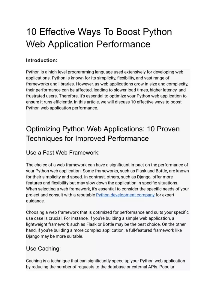 10 effective ways to boost python web application