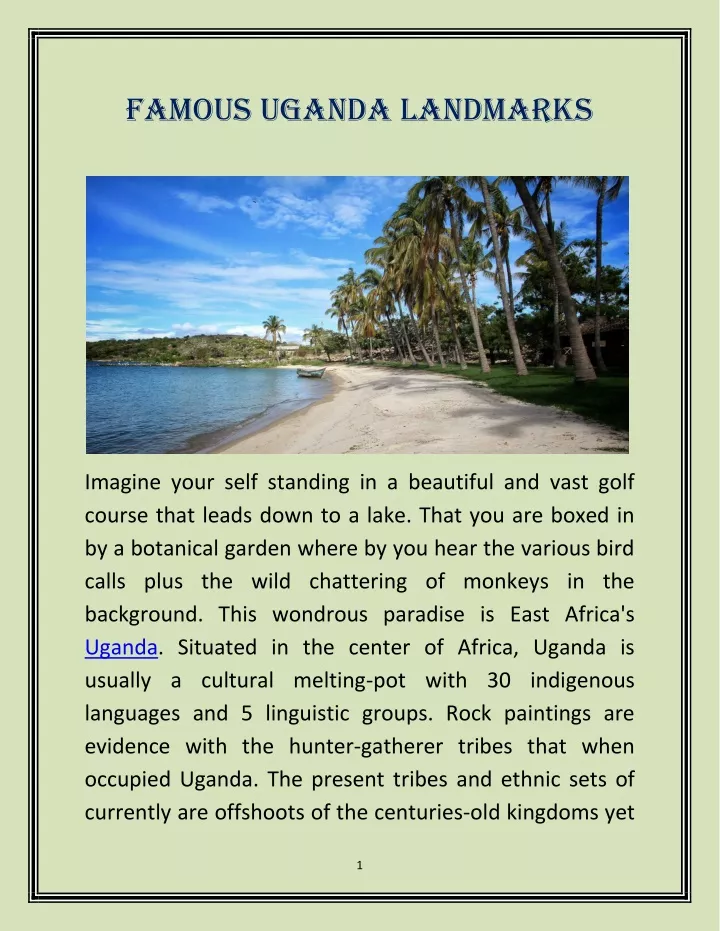 famous uganda landmarks