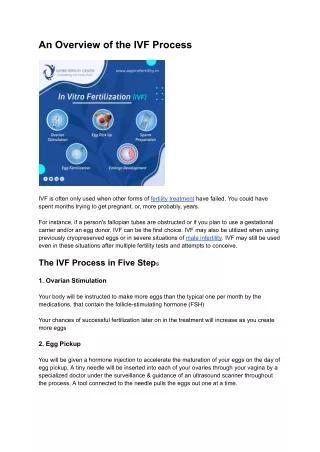 An Overview of the IVF Process