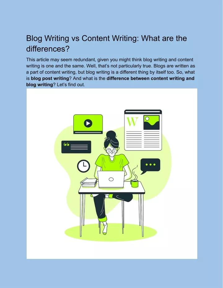 blog writing vs content writing what