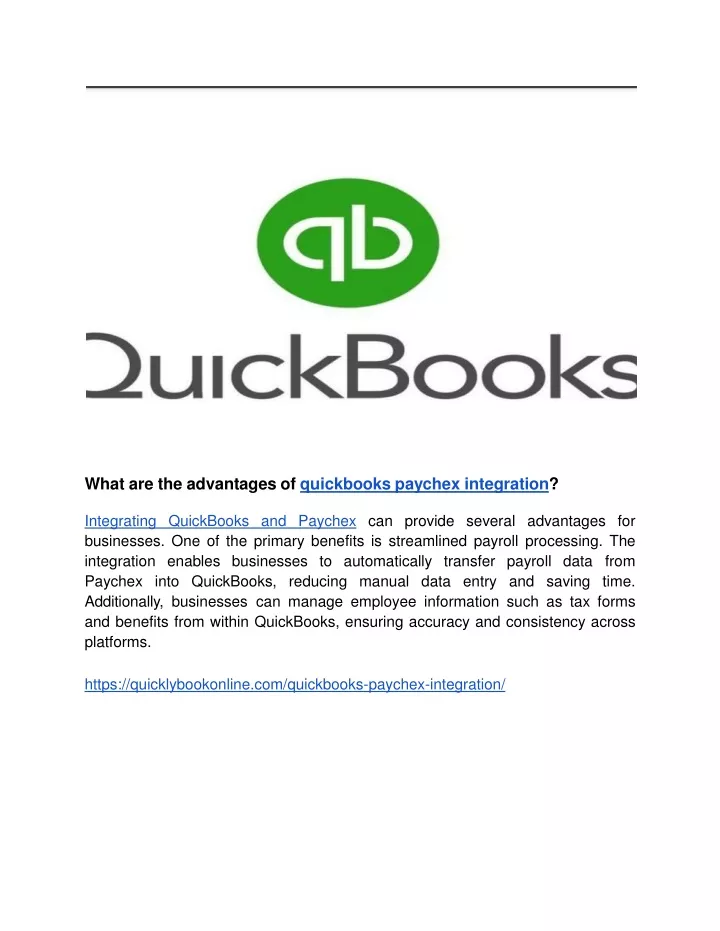 what are the advantages of quickbooks paychex