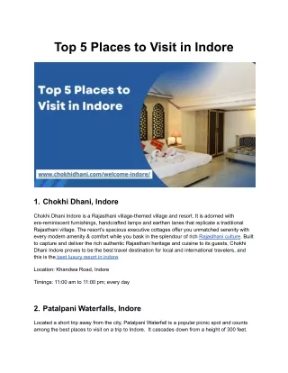 Top 5 Places to Visit in Indore