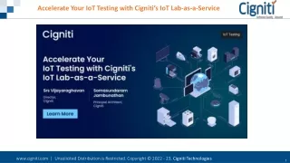 Accelerate Your IoT Testing with Cigniti’s IoT Lab-as-a-Service