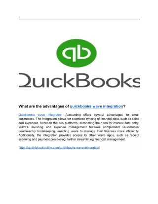 what are the advantages of quickbooks wave