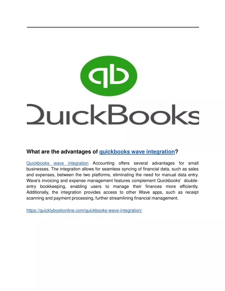 what are the advantages of quickbooks wave