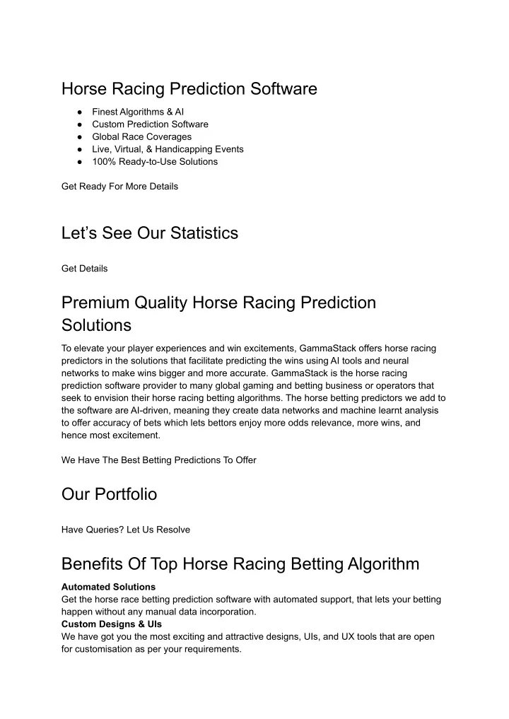 horse racing prediction software