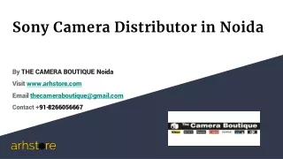Sony Camera Distributor in Noida