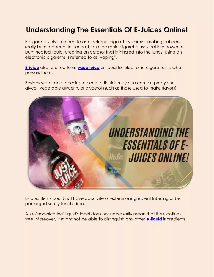 understanding the essentials of e juices online