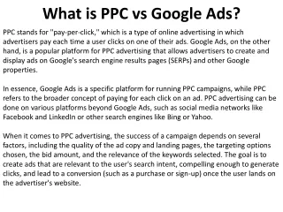 what is ppc vs google ads