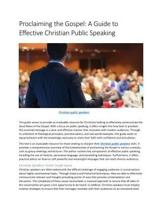 Christian public speakers
