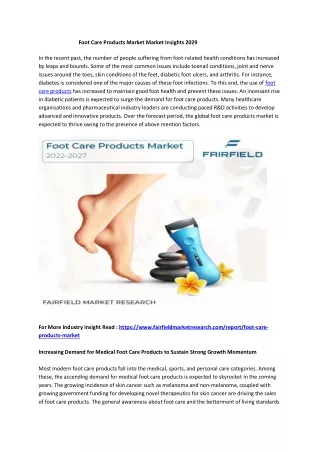 Foot Care Products Market