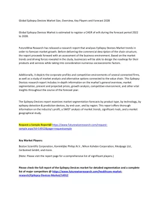 global epilepsy devices market size overview