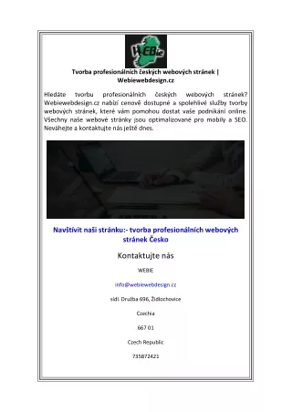 Tvorba profesionálních českých webových stránek  Webiewebdesign.cz