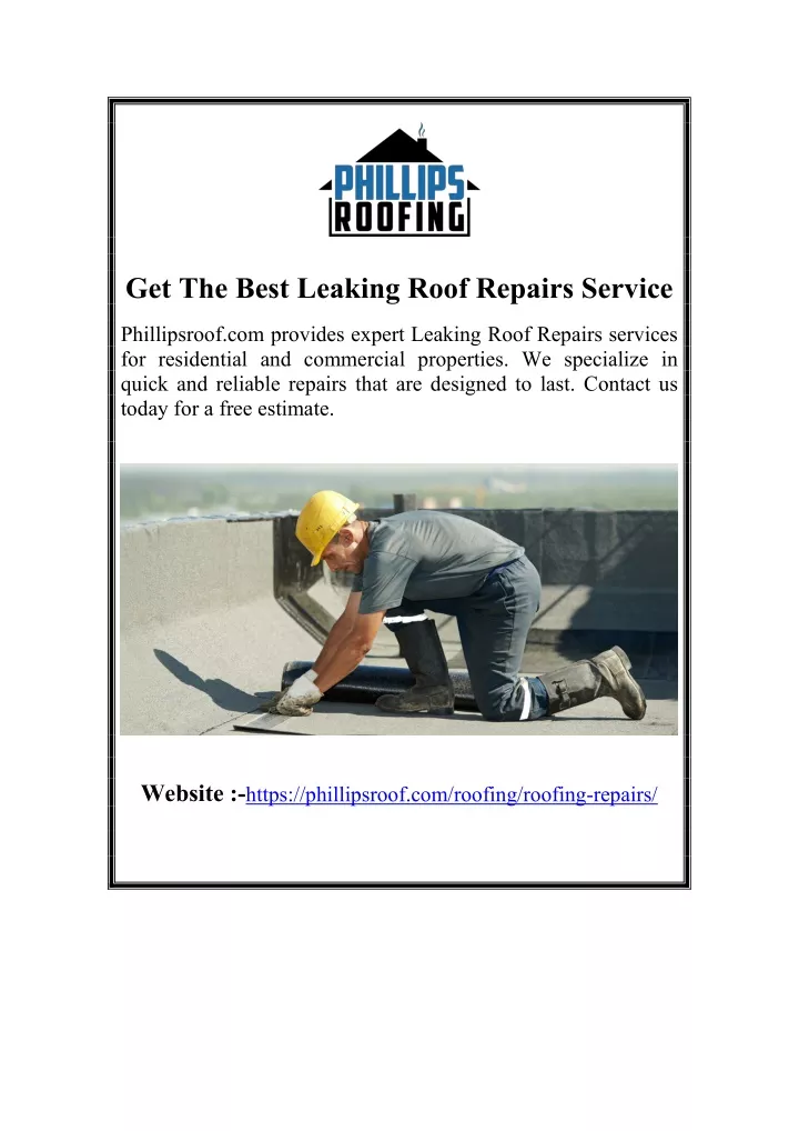 get the best leaking roof repairs service