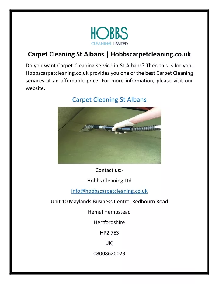 carpet cleaning st albans hobbscarpetcleaning