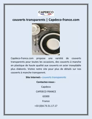 couverts transparents capdeco france com