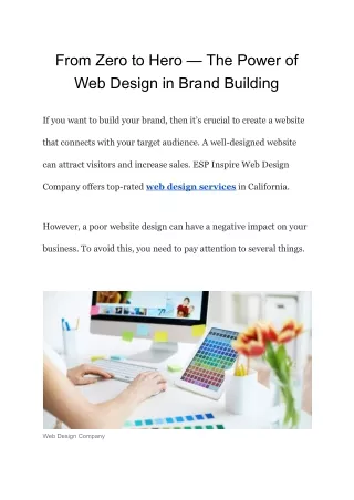 From Zero to Hero — The Power of Web Design in Brand Building