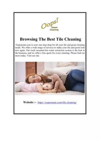 Browsing The Best Tile Cleaning