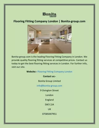 Flooring Fitting Company London  Bonita-group