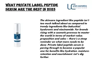 What Private Label Peptide Serum Are The Best In 2023