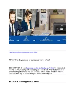 What do you mean by samsung printer is offline?